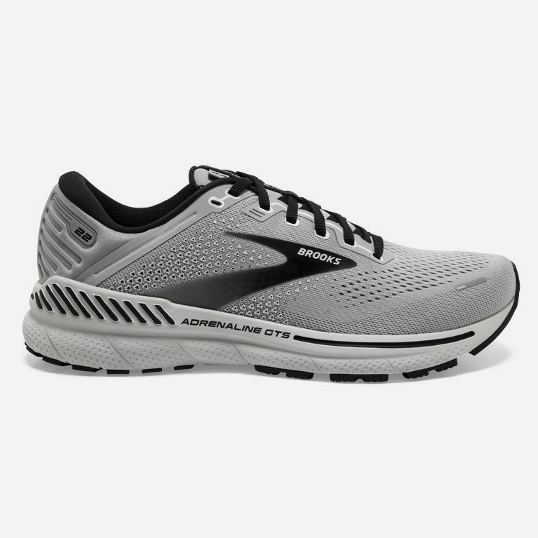 Brooks Adrenaline Gts 22 Mens Supportive Walking Shoes Ireland Alloy/Grey/Black (AWIV-45263)